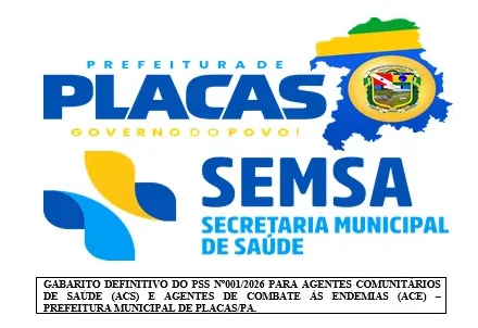 PUBLICAÇÃO DO GABARITO DEFINITIVO DO PSS Nº001/2026 PARA ACS E ACE