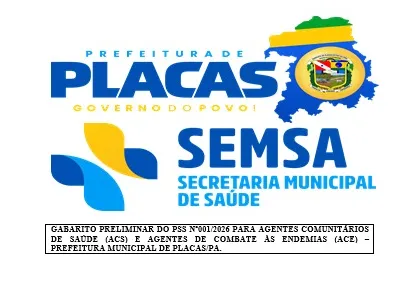 PUBLICAÇÃO DO GABARITO PRELIMINAR DO PSS Nº001/2026 PARA ACS E ACE